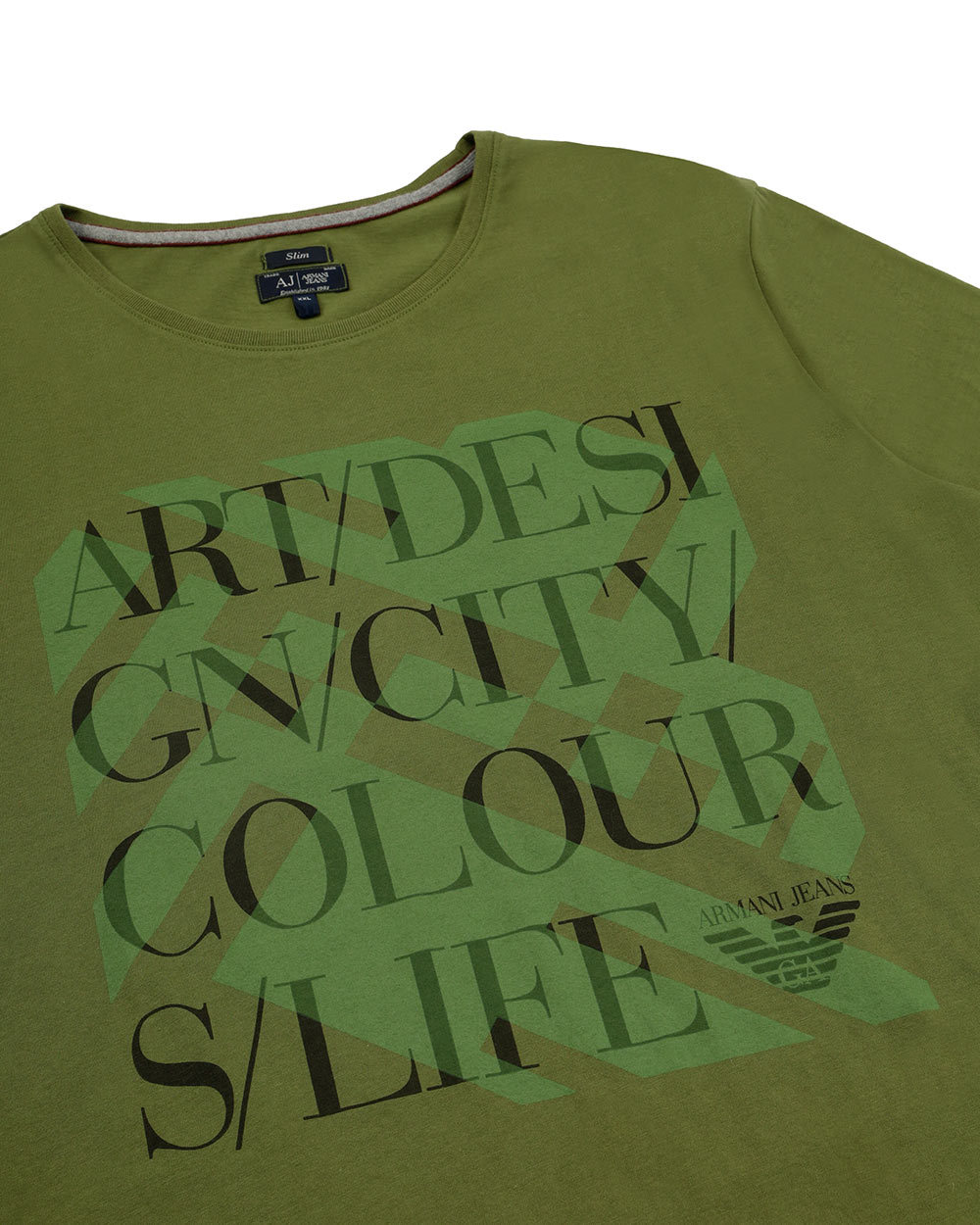 ARMANI JEANS ROUND COLLAR PRINTED T-SHIRT