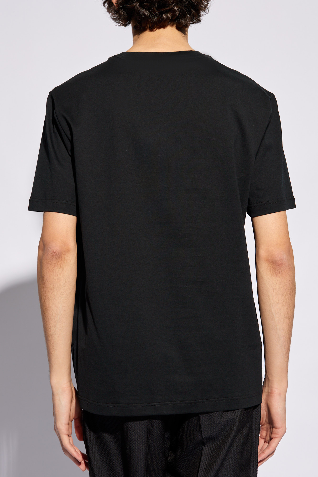 Brioni Silk-blend Crewneck T-shirt In Black