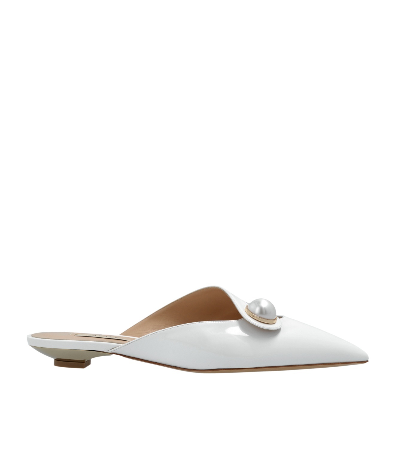 Casadei Blade Pointed Toe Mules In White