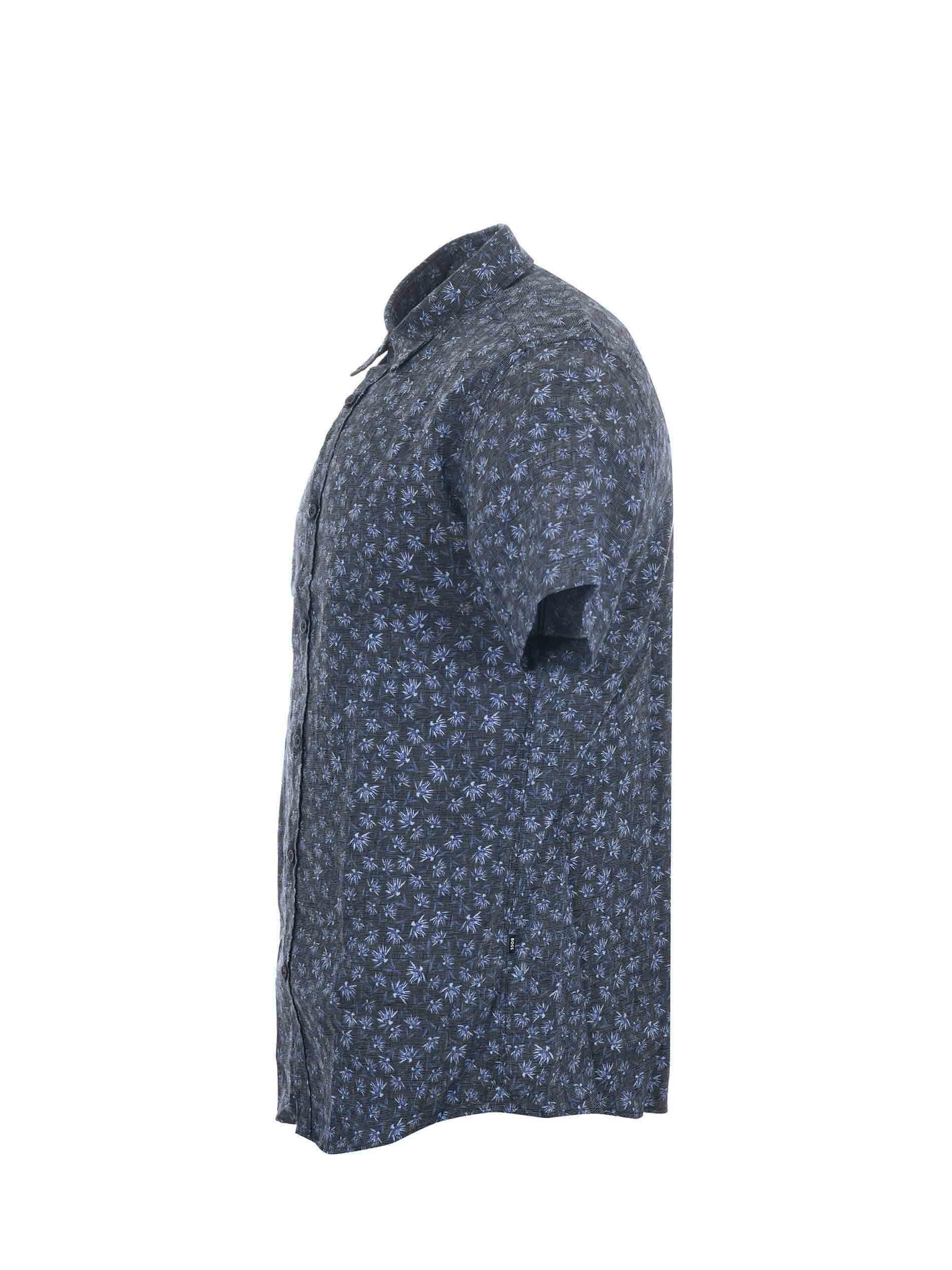 Hugo Boss Graphic-print Shirt In Blue