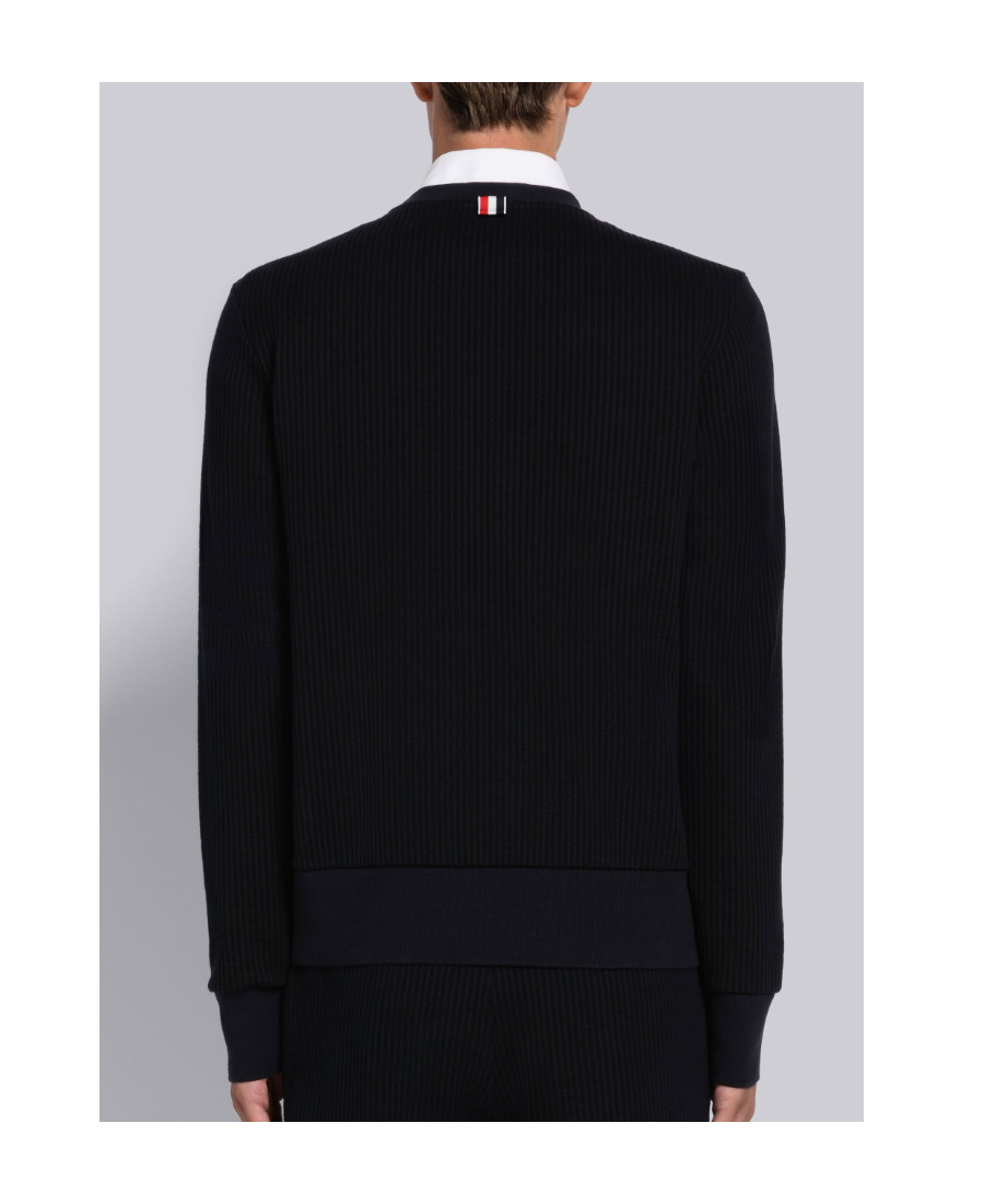 Shop Thom Browne 4-bar Seersucker Sweatshirt In Black