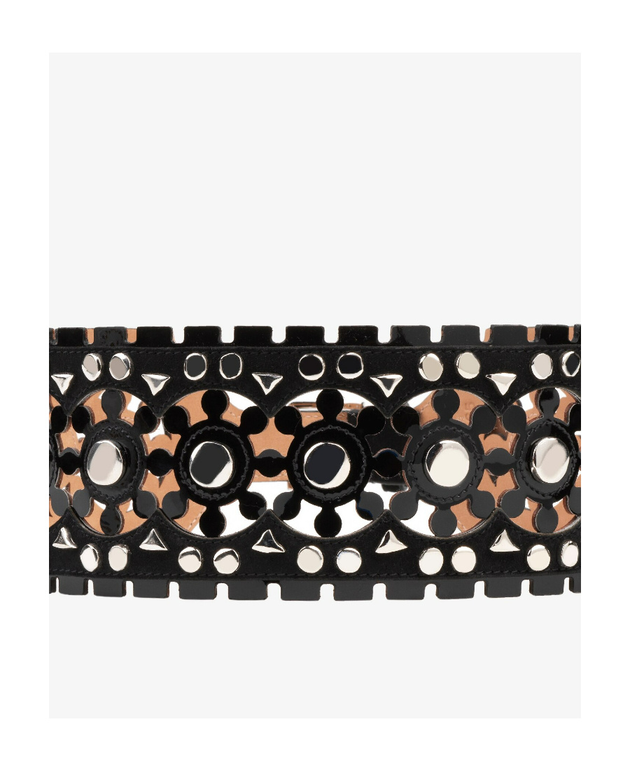 Alaïa Hollowed-out Detail Belt In Black