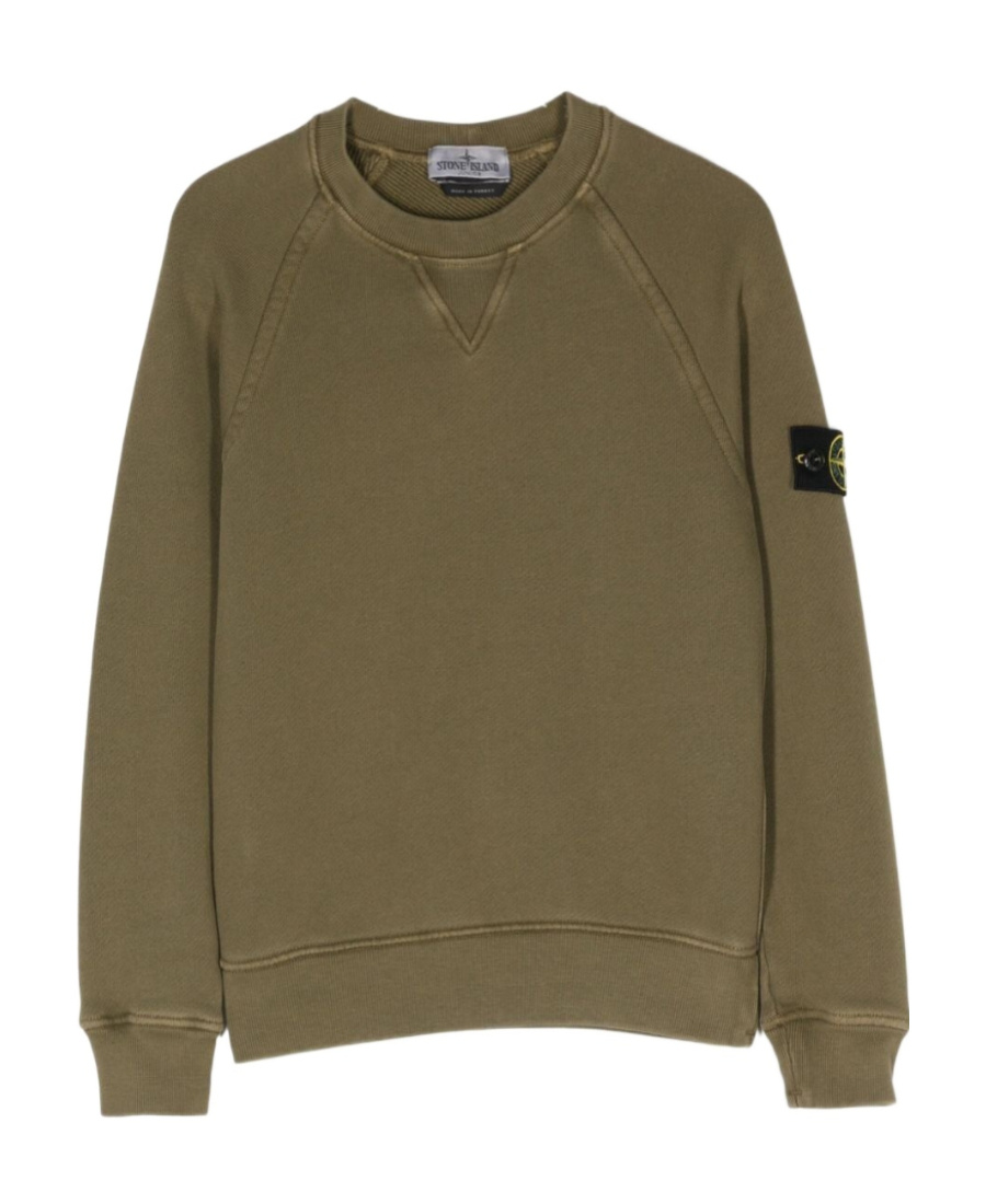 Stone Island Compass-patch Cotton Sweatshirt In Green
