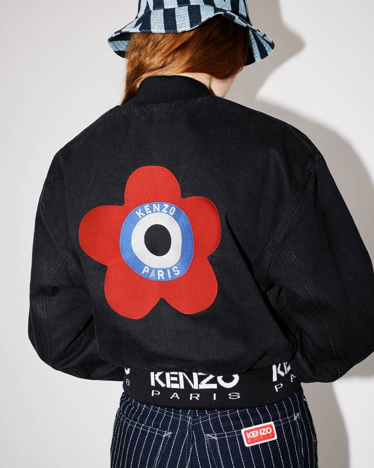 Kenzo Target Boke Flower Zip-up Bomber Jacket In Black