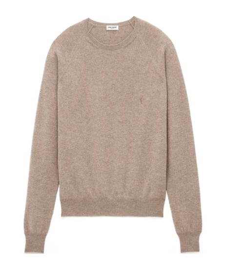 Saint Laurent Cassandre Cashmere Sweater In Nude