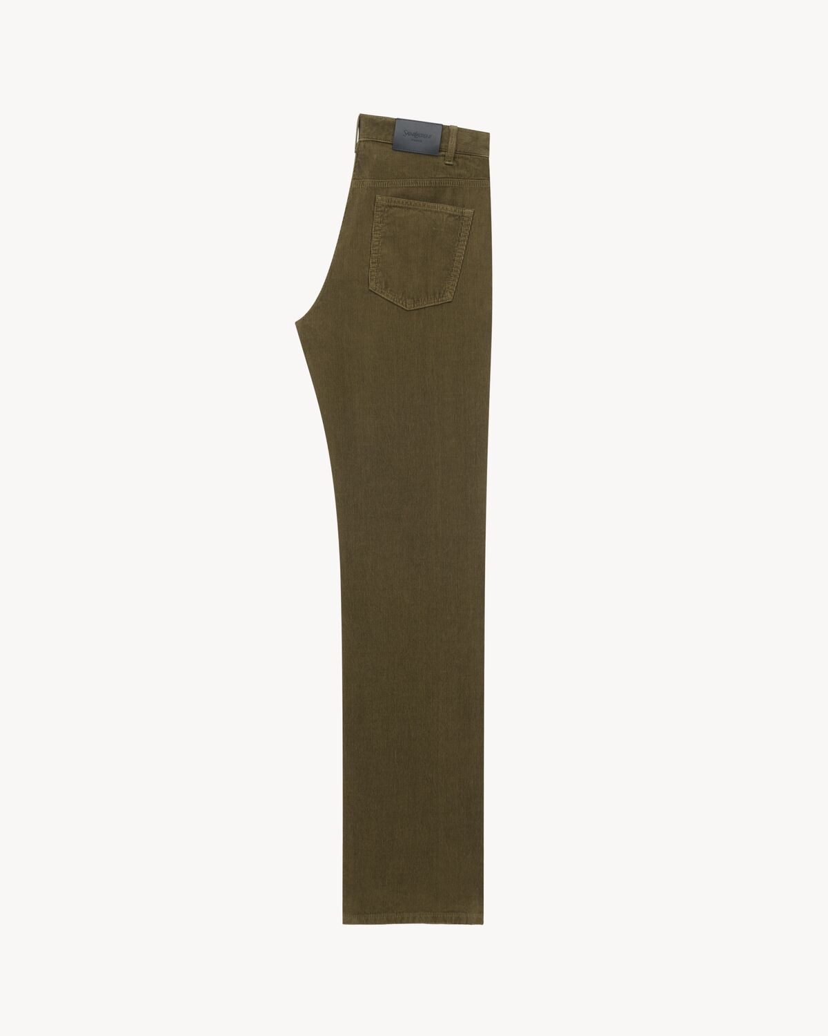 Saint Laurent Cotton Slim Trousers In Brown