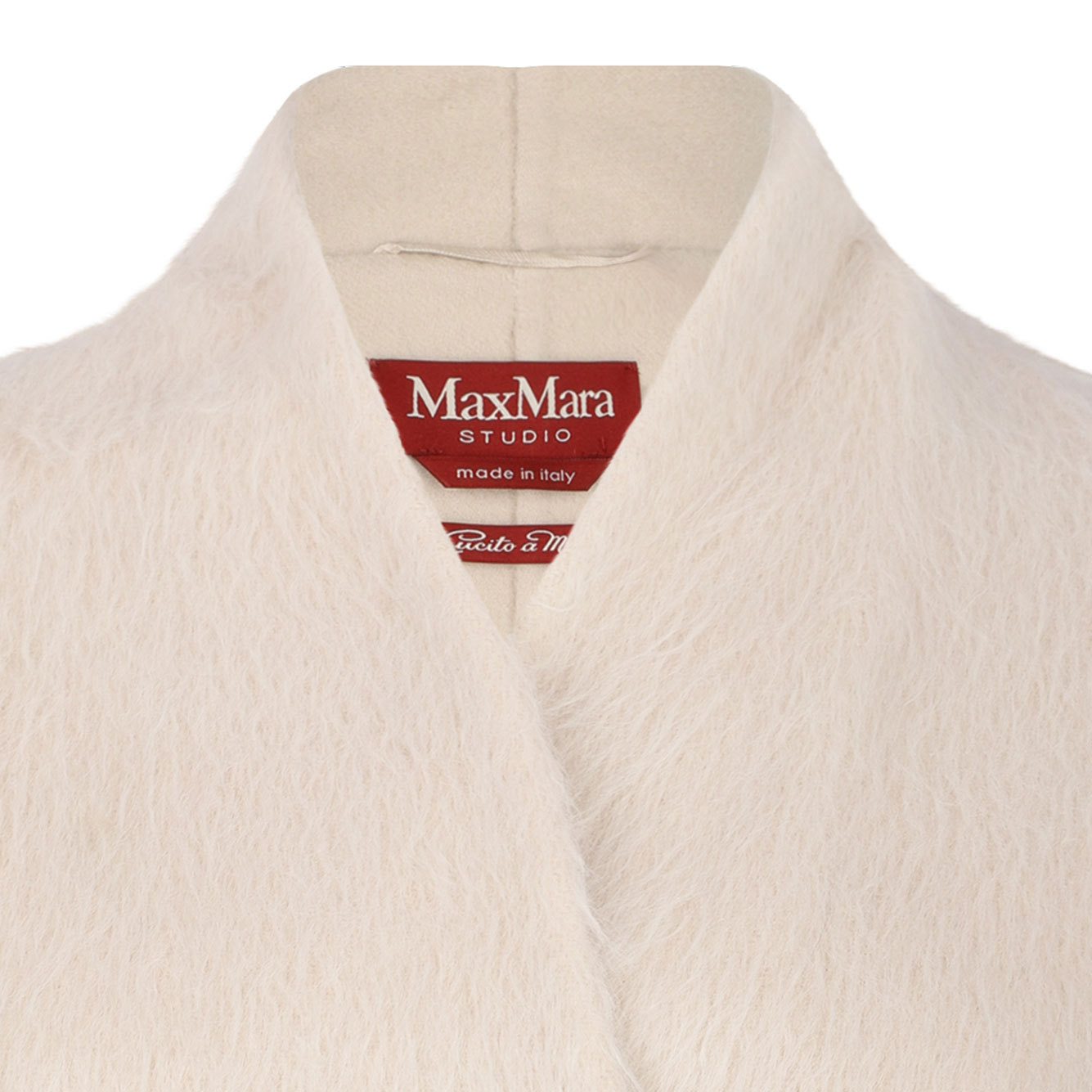 Max Mara Studio Long-sleeved Belted Coat In White