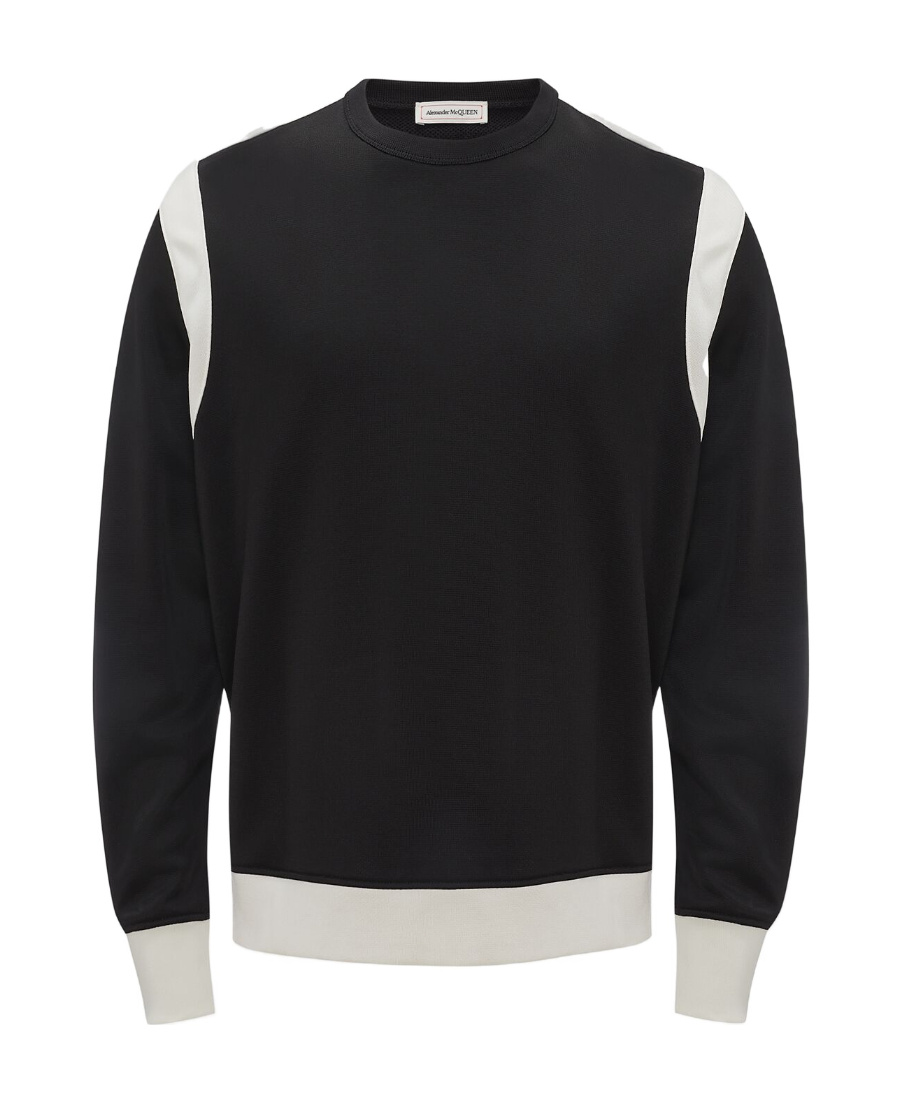 Alexander Mcqueen Two-tone Panelled Sweatshirt In Black