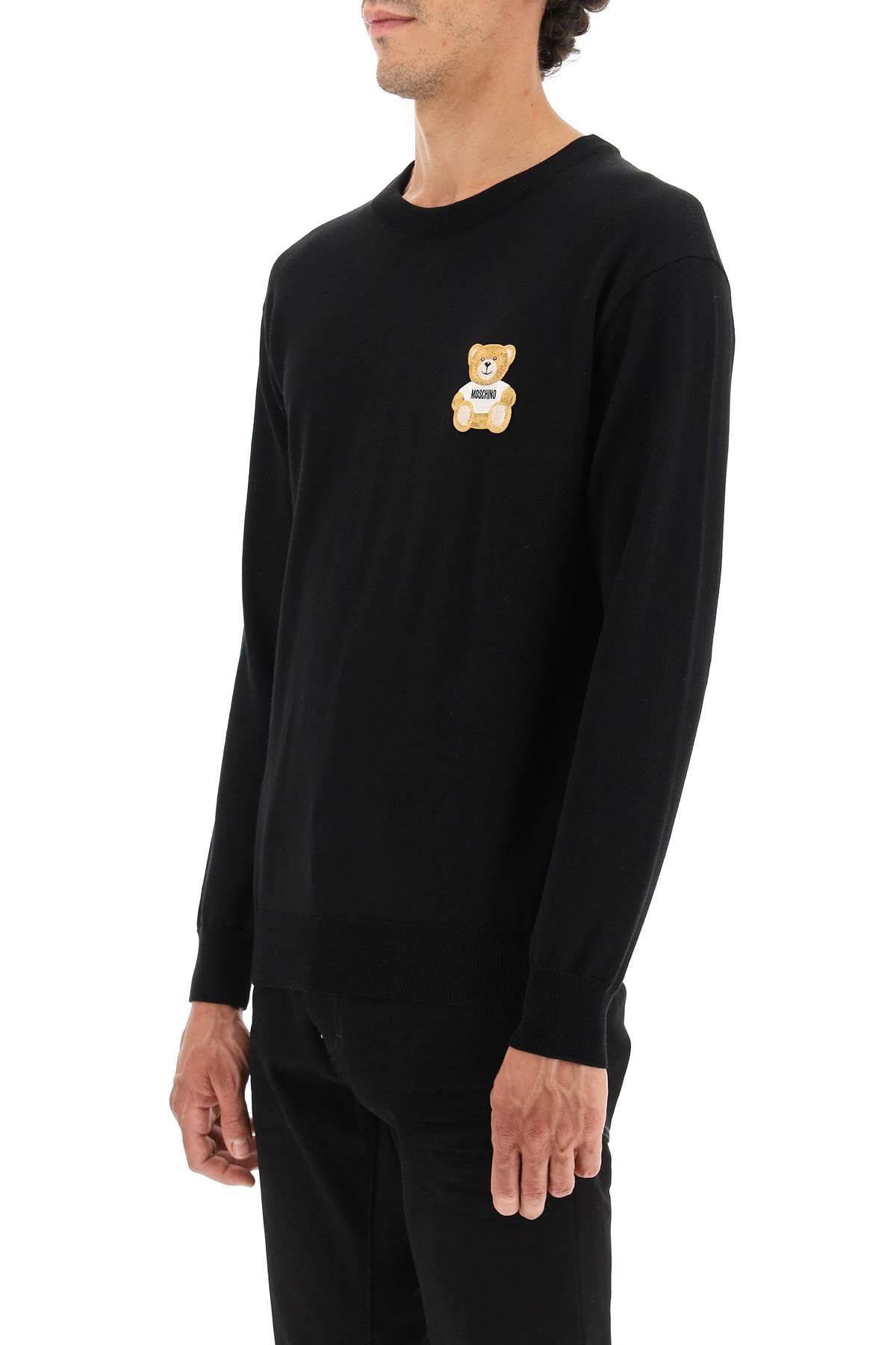 MOSCHINO MOSCHINO TEDDY BEAR PATCH CREWNECK KNITTED JUMPER