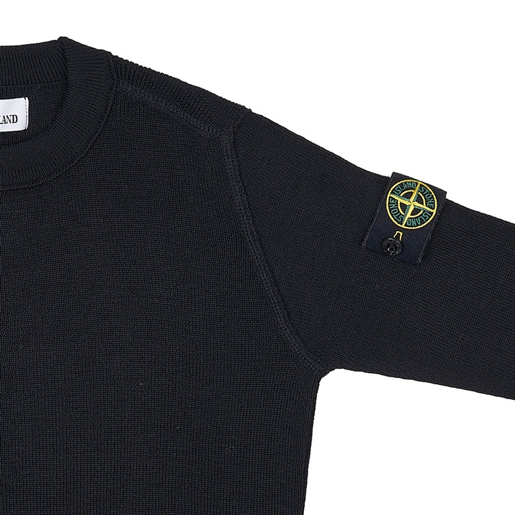 Stone Island Compass-patch Virgin Wool Jumper In Black