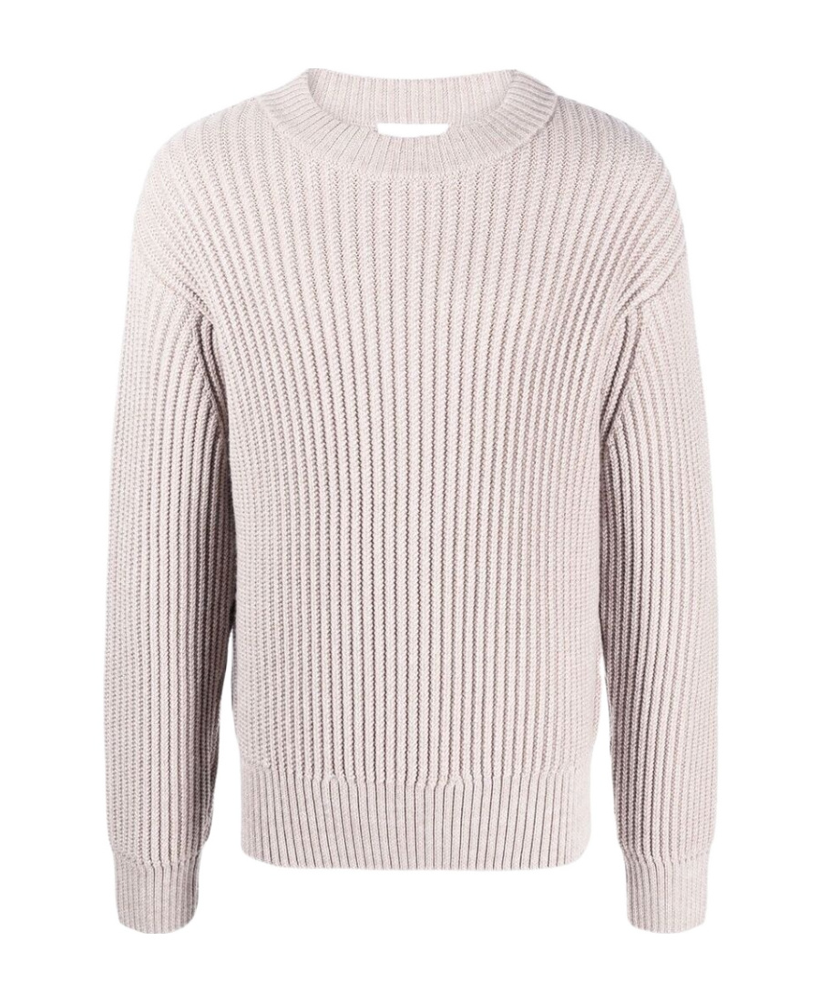 Ami Alexandre Mattiussi Ribbed-knit Crew-neck Jumper In Pink