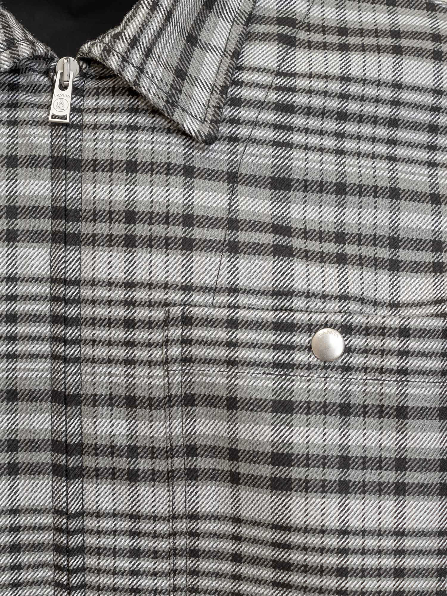 Lanvin Tartan Overshirt Jacket In Gray