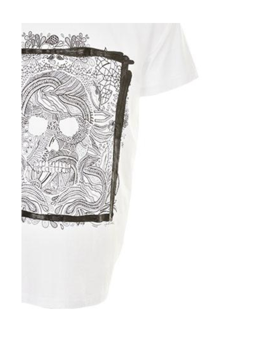 Just Cavalli Pattern Printed Short-sleeved T-shirt In White