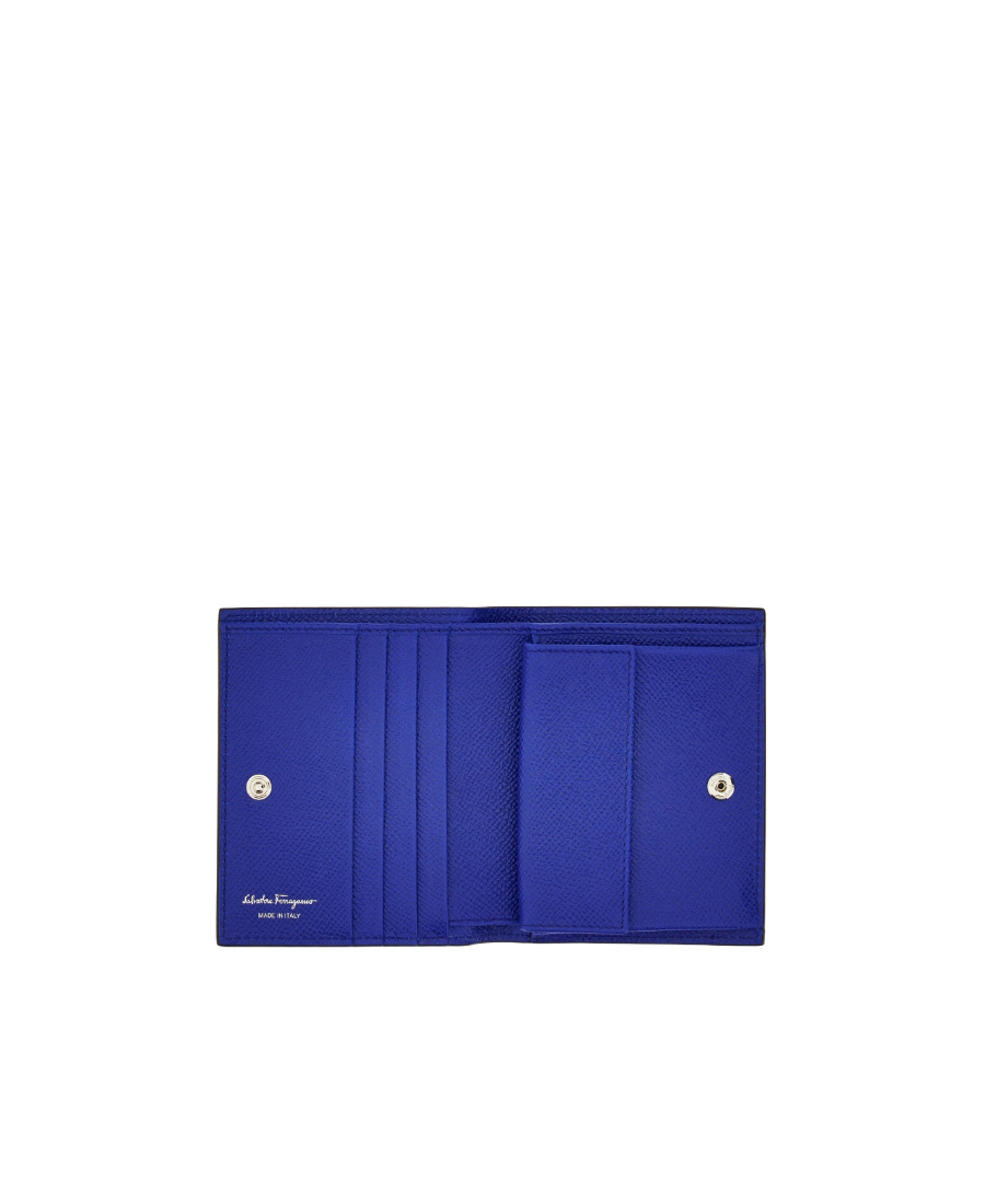 Ferragamo Gancini Compact Wallet In Blue