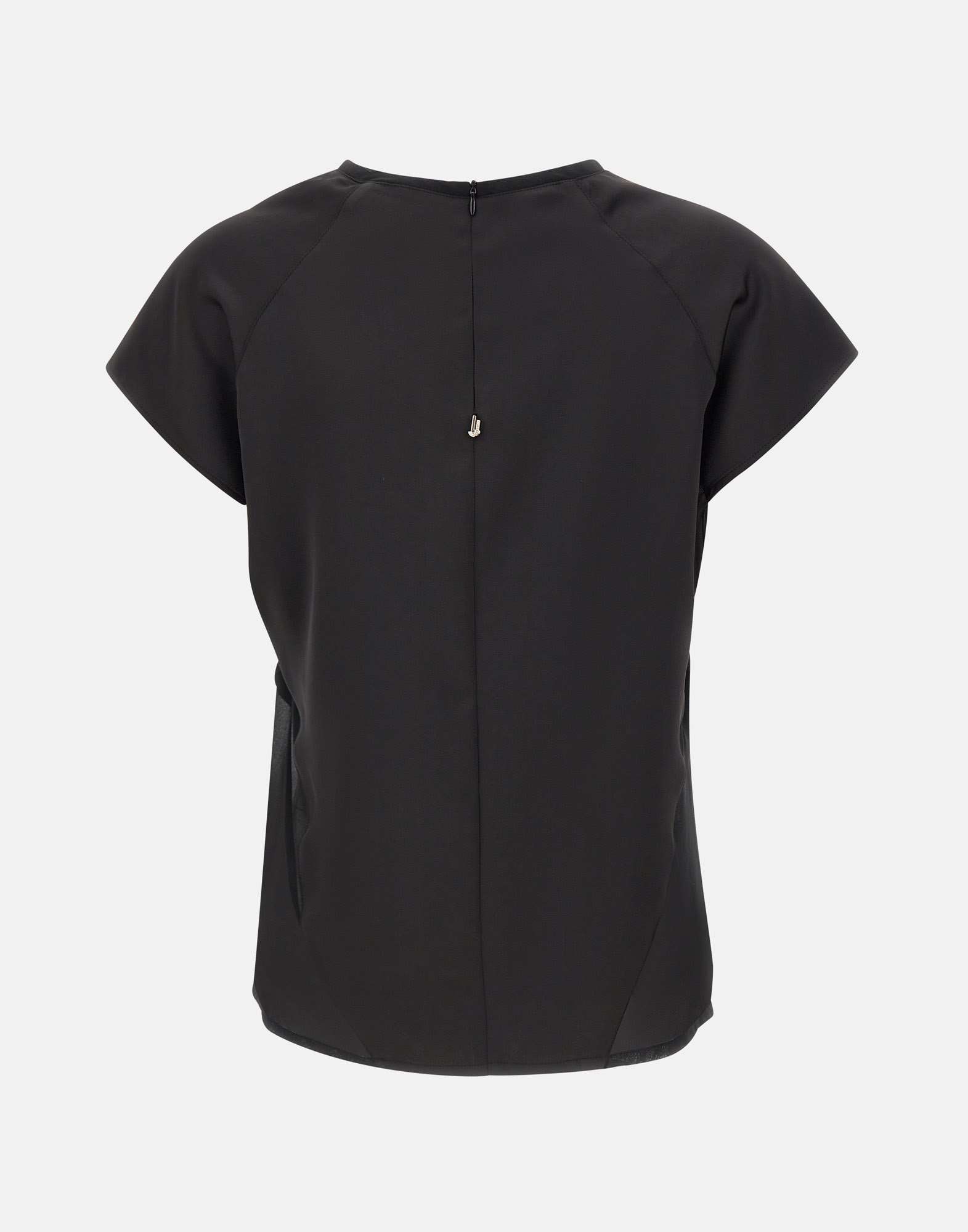 Liu •jo Satin Short-sleeve Top In Black