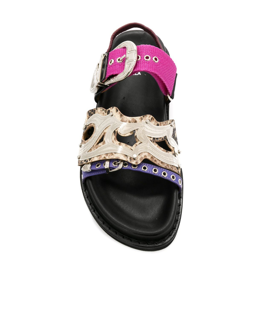Shop Toga Pulla Aj 1018 Multiple Straps Slingback Sandals In Black
