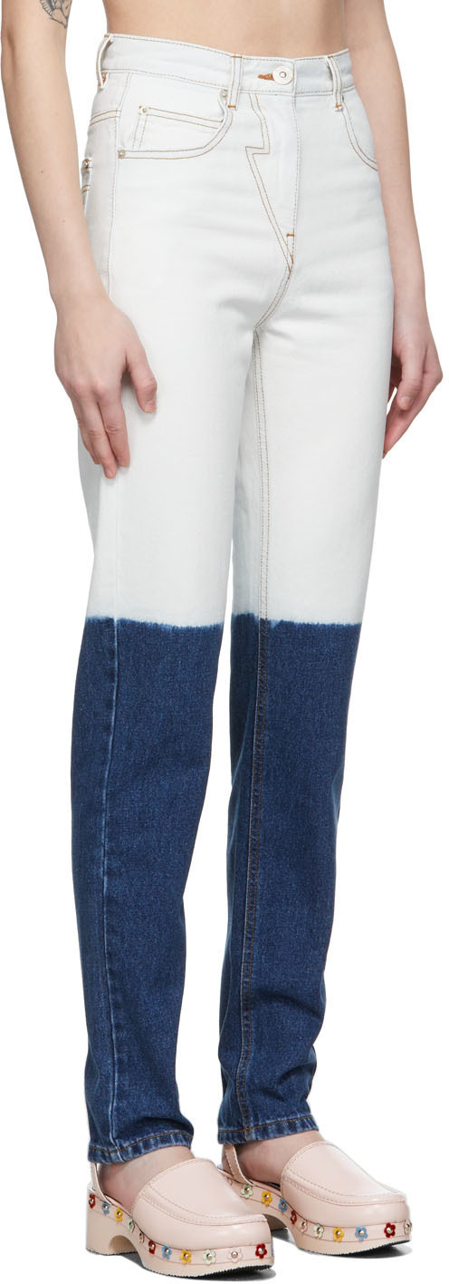 Pushbutton Belt Loop Jeans In Multi