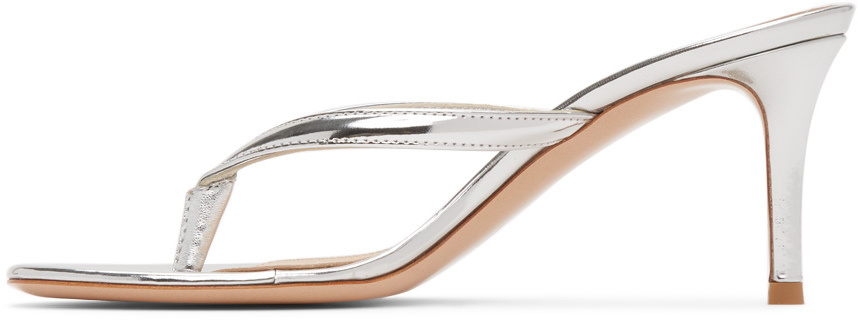 Gianvito Rossi Logo High-heeled Round-headed Sandals In White