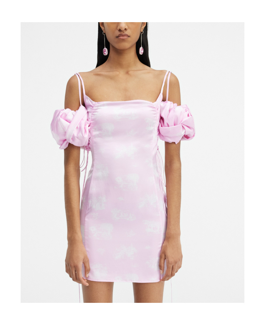 Shop Jacquemus Puffed Sleeve Mini Dress In White