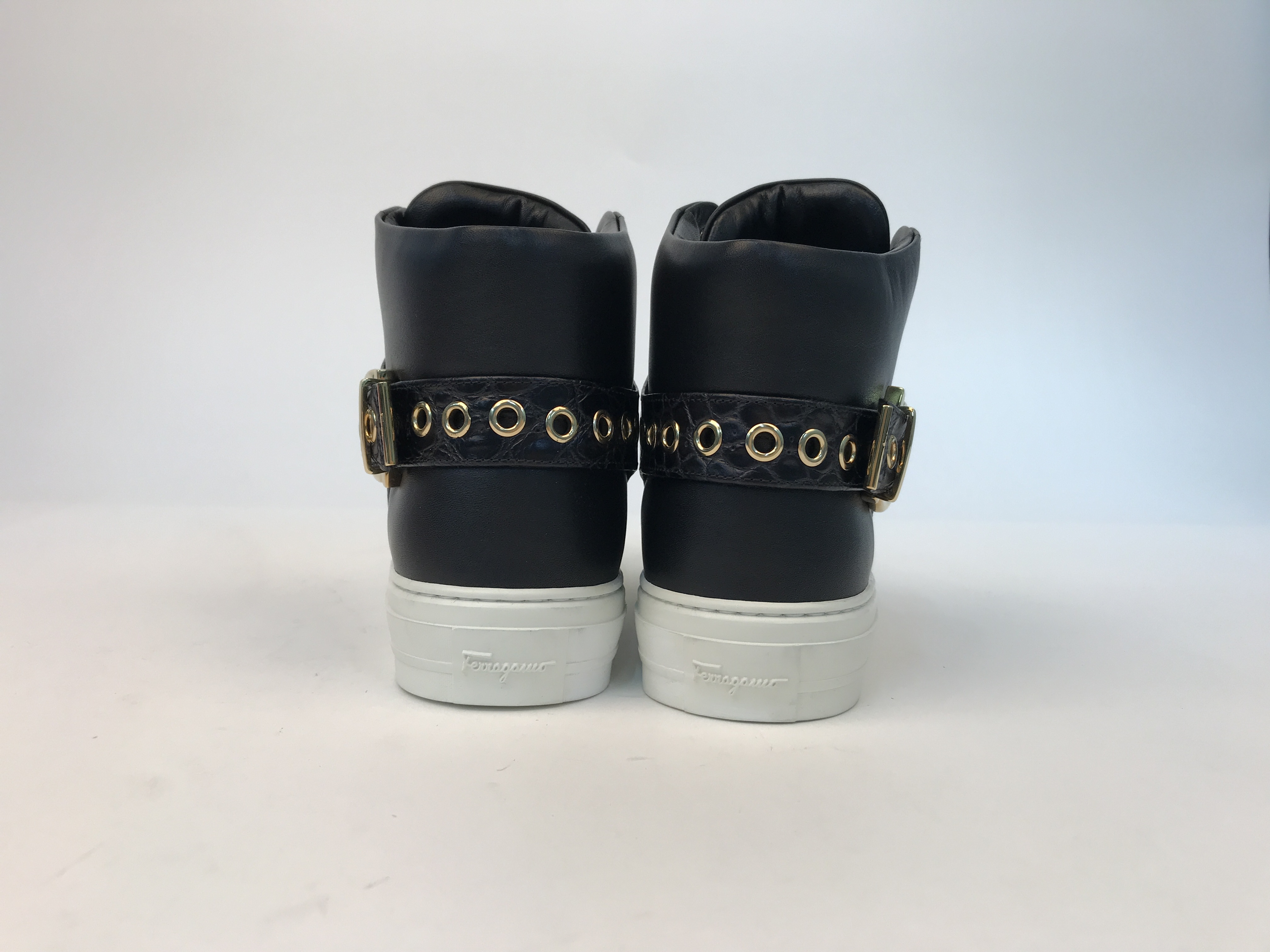 Ferragamo High-top Leisure Sneakers In Black