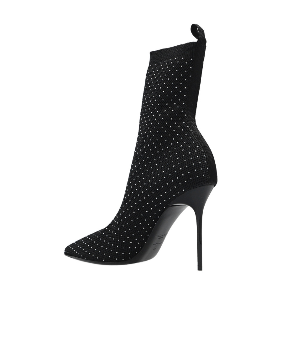 Balmain Skye Stretch-knit Ankle Boots In Black