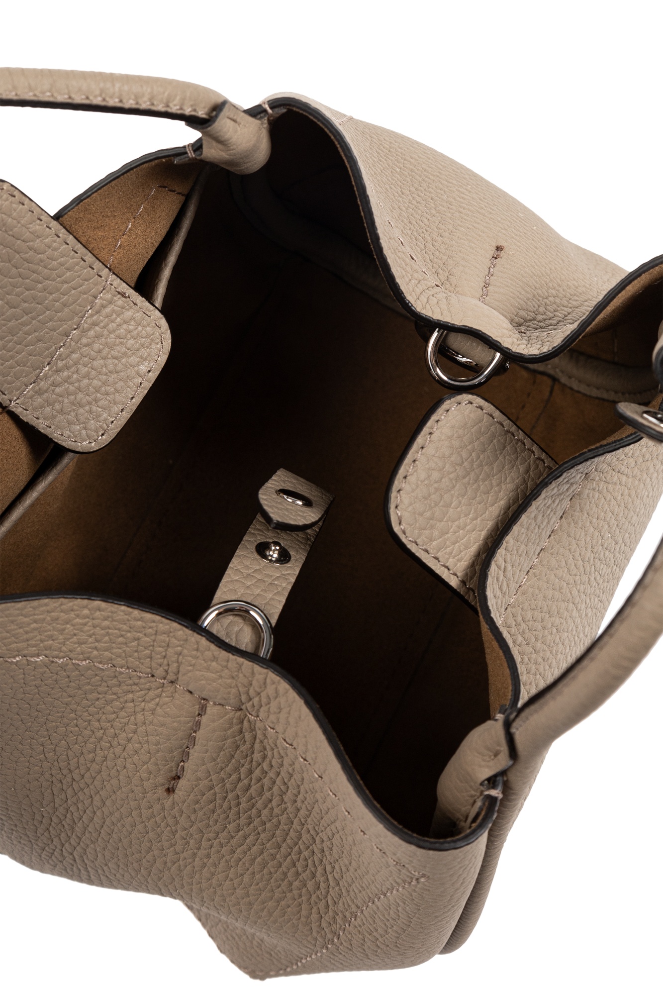 Max Mara Logo Plaque Top Handle Bag In Nude
