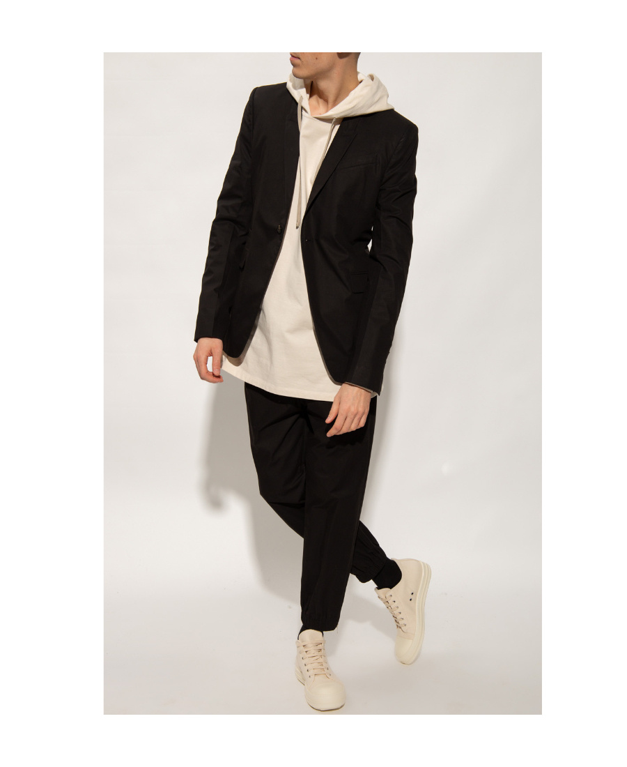 Rick Owens Long-line Cotton Hoodie In Nude