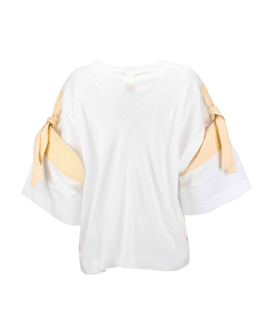 Moncler Ribbon T-shirt With Round Neck In White