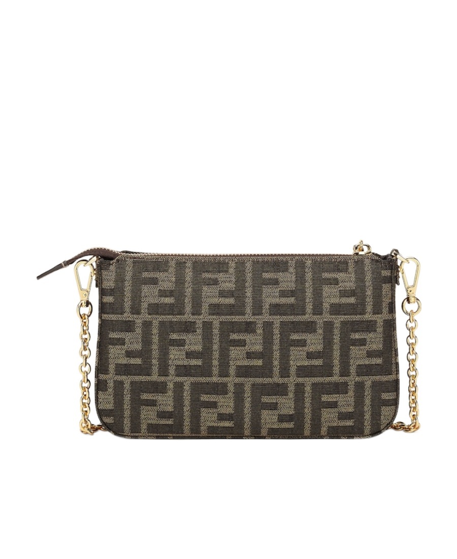 Fendi Shoulder Bags With Chain Strap And Gold-tone Hardware In Black