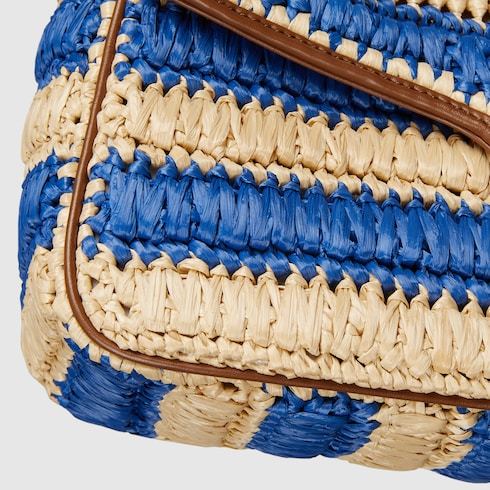 Gucci Gg Marmont Woven Medium Shoulder Bag In Brown