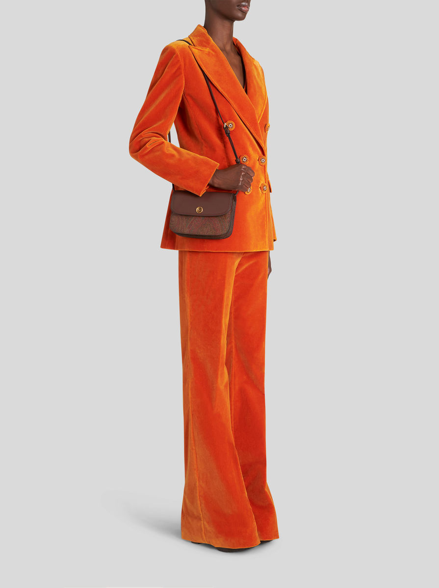 Etro Essential Canvas And Leather Small Bag In Brown