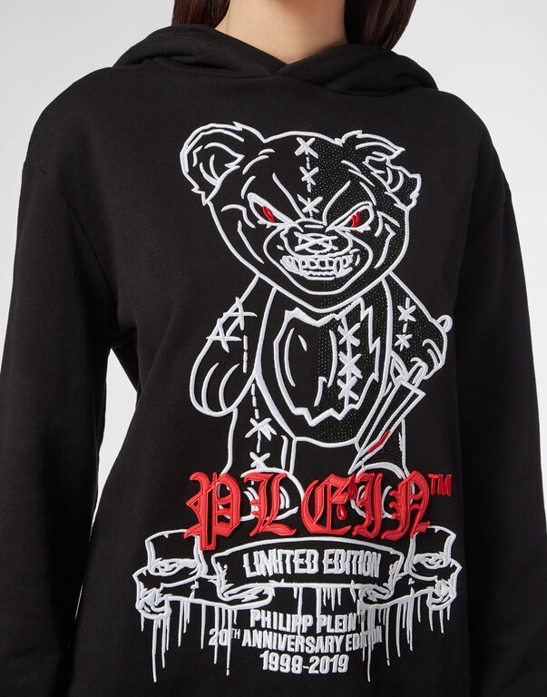 Philipp Plein Logo Details Hooded Hoodie In Black