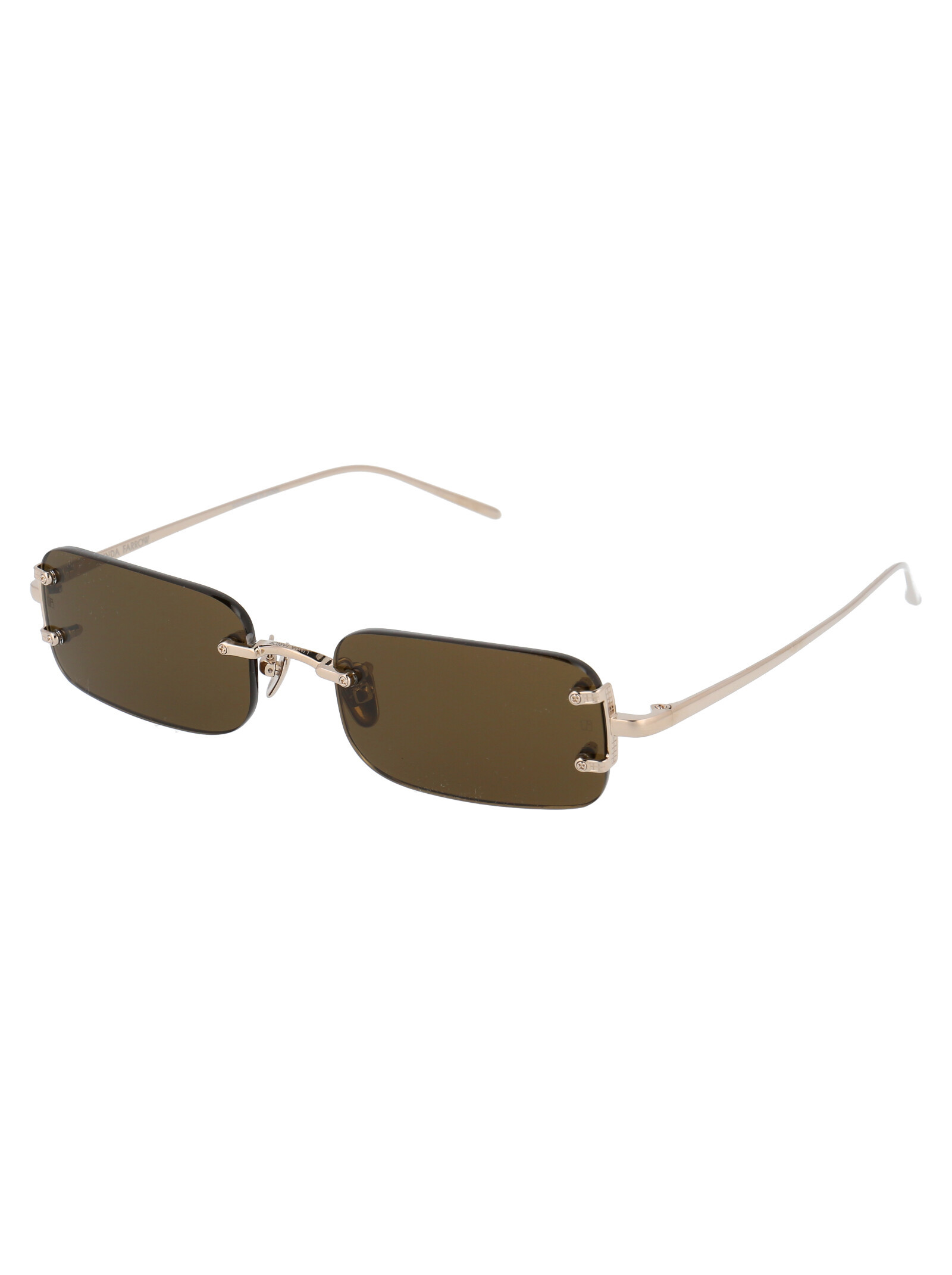 Linda Farrow Rimless Rectangular-frame Sunglasses In Green