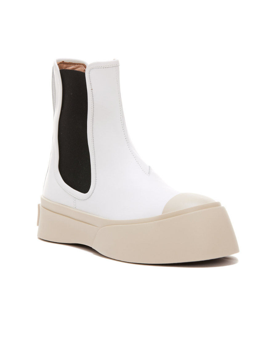 Marni Pablo Chelsea Boots In White In White