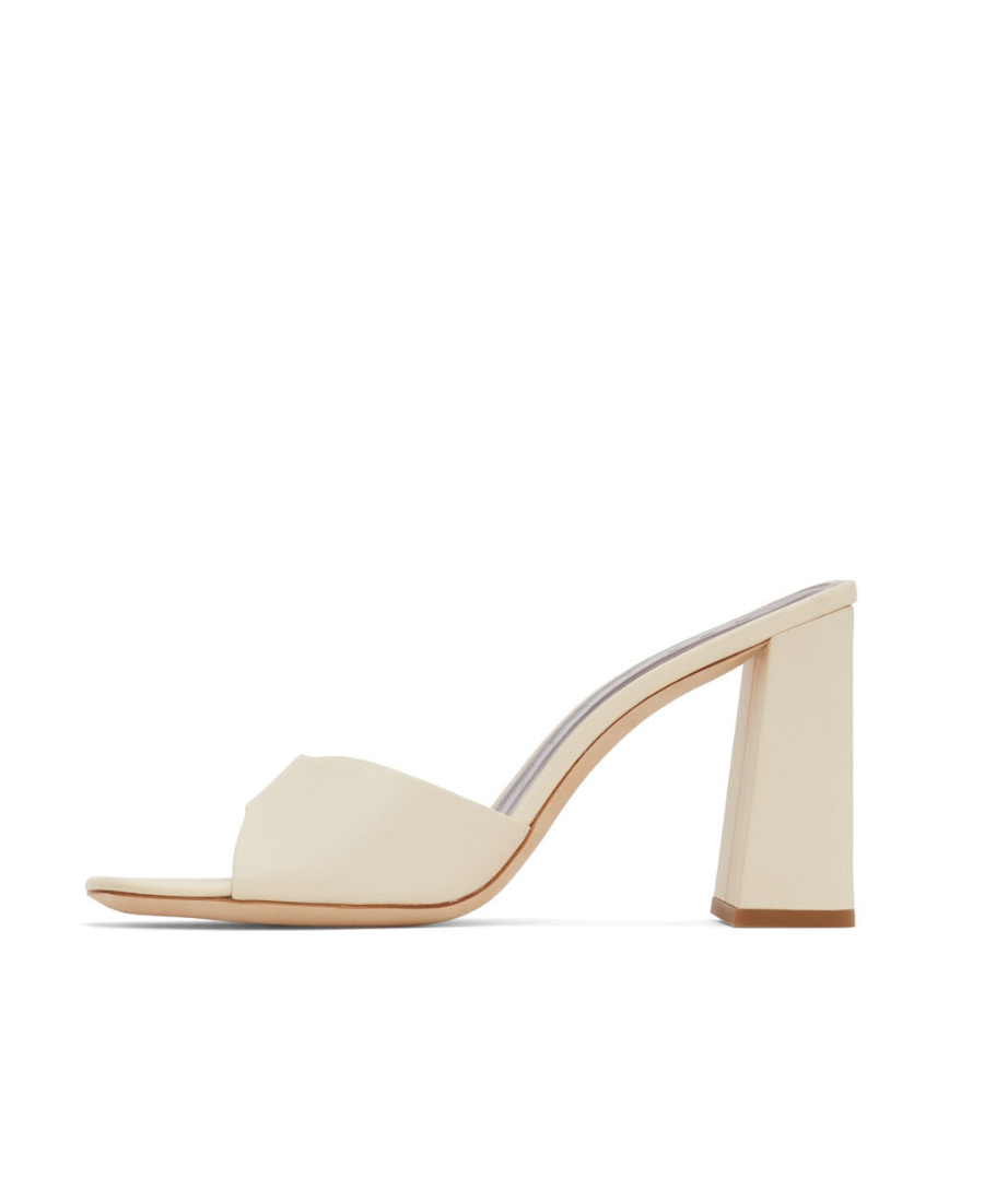 Staud Logo High-heeled Sandals In Nude