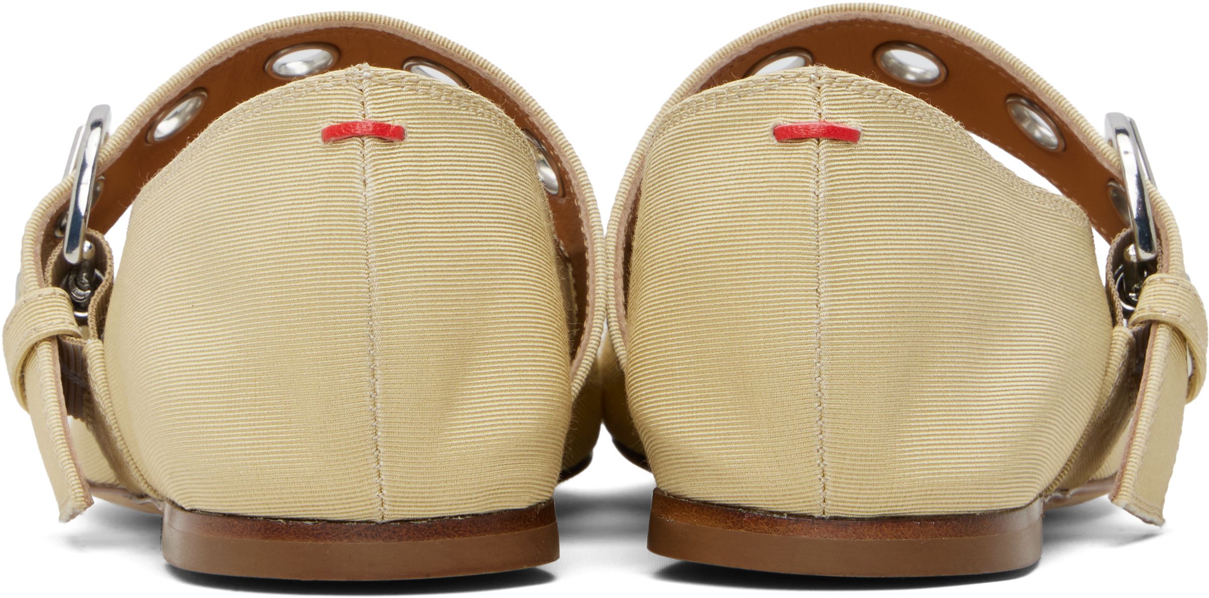 Aeyde Uma Eyelet Mary Jane Ballet Flats In Neutral