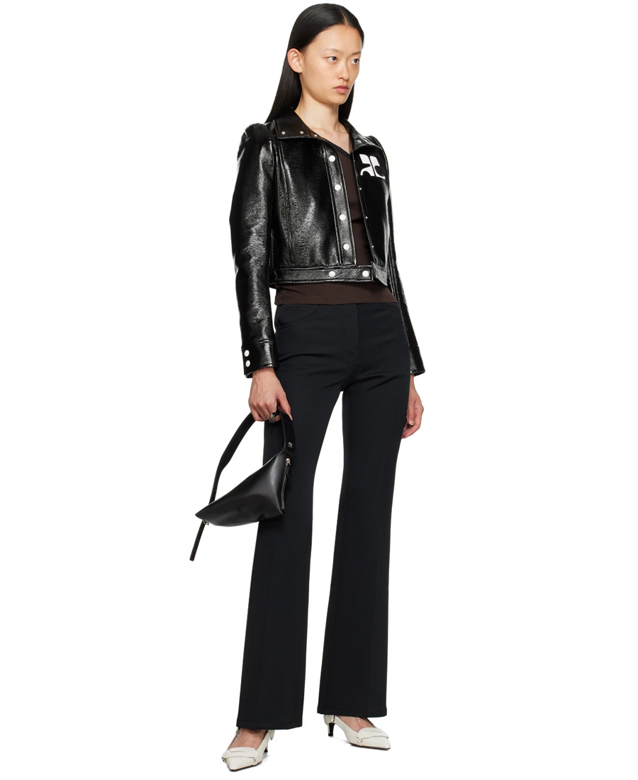 Courrèges Bootcut Zipper Casual Pants In Black