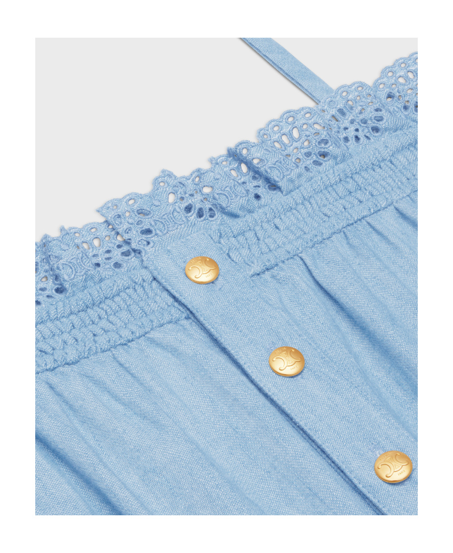 Celine Wrinkled Jumpsuit In Blue