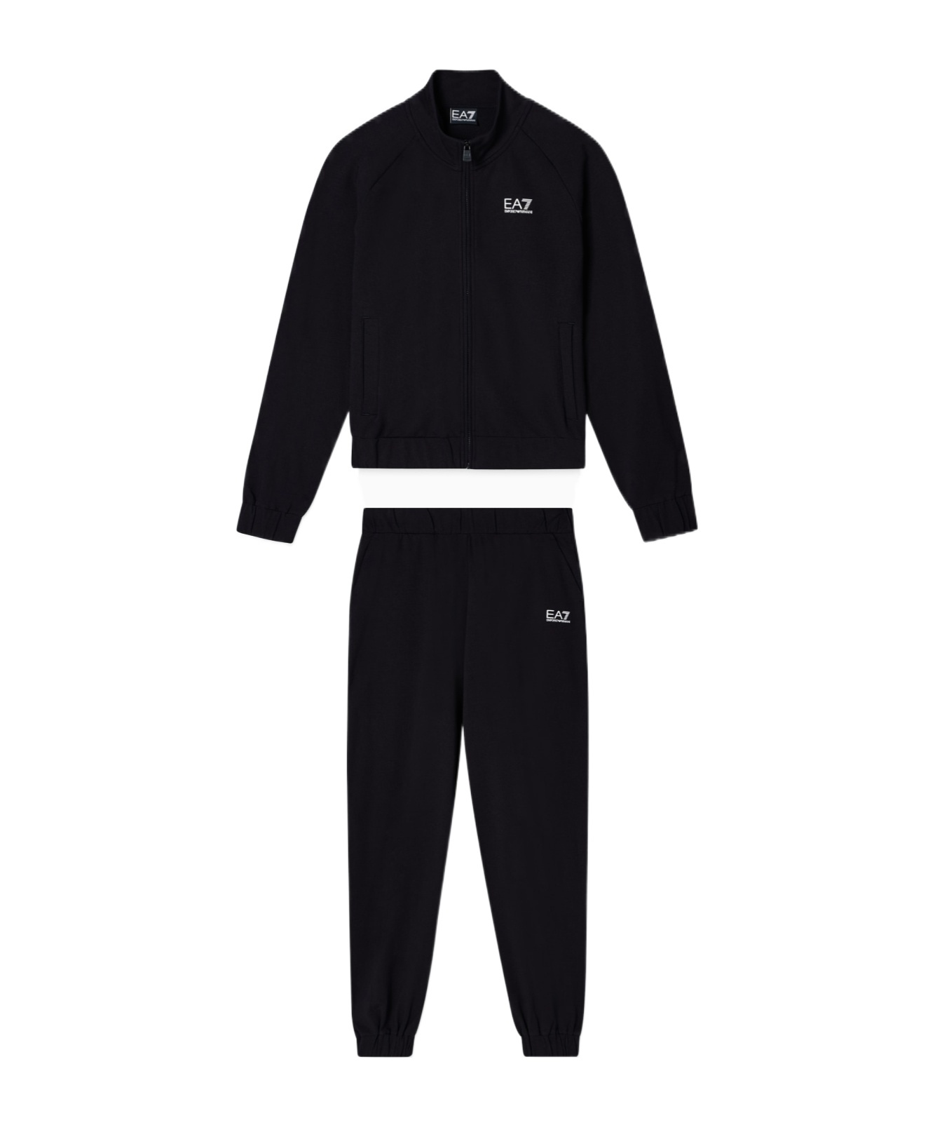 Ea7 Long-sleeved Sportswear Suit In Black