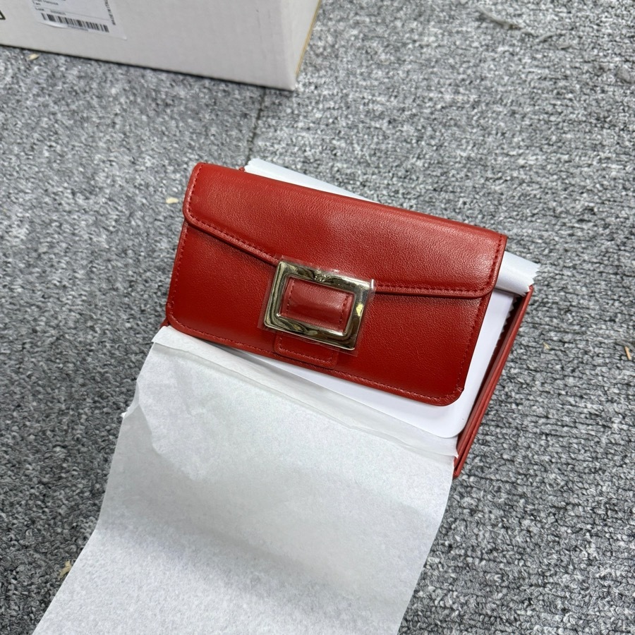 Roger Vivier Belle Vivier Credit Card Holder In Red