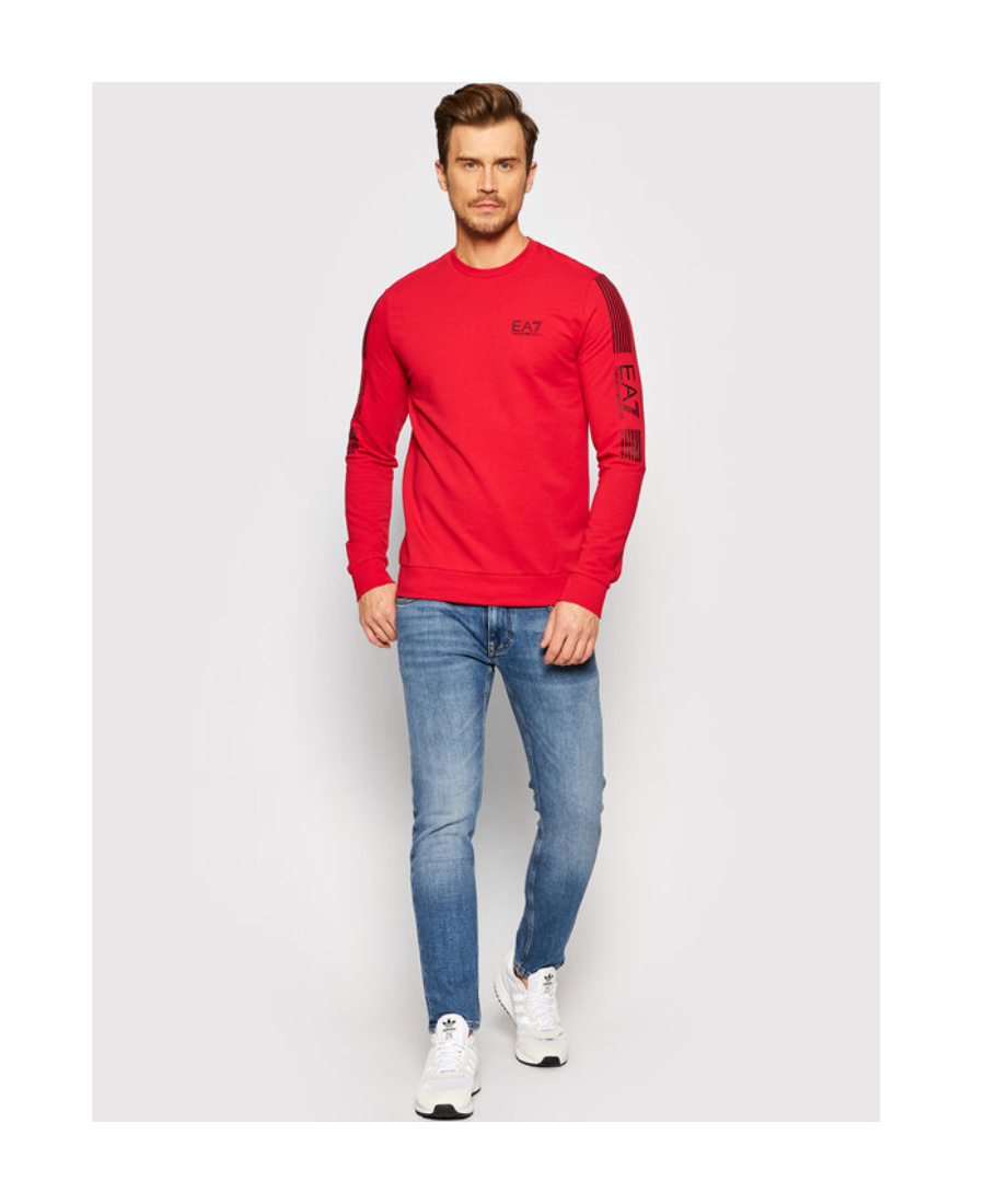 Ea7 Logo Sweater In Red