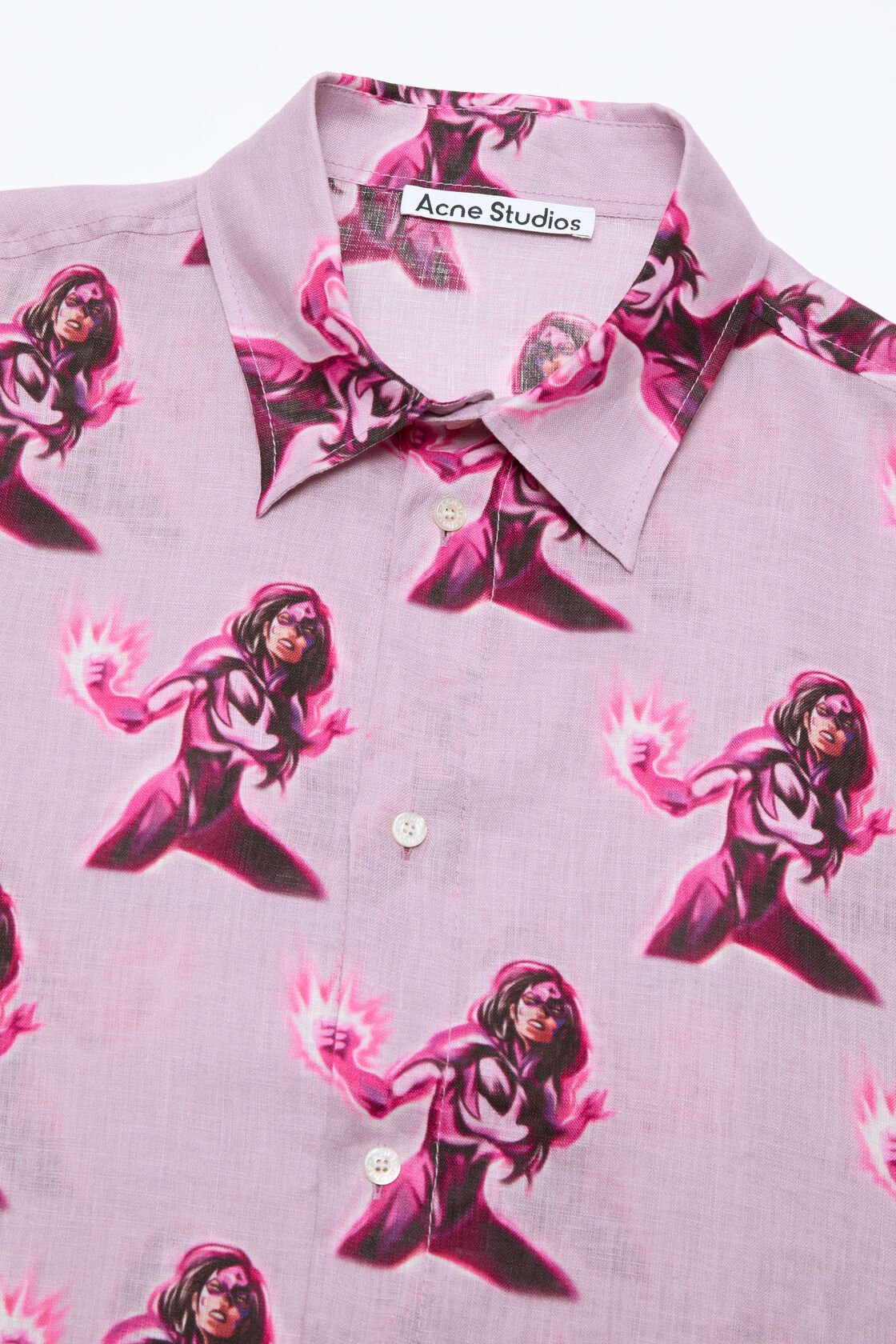 Acne Studios Printed Button-up Shirt In Pink