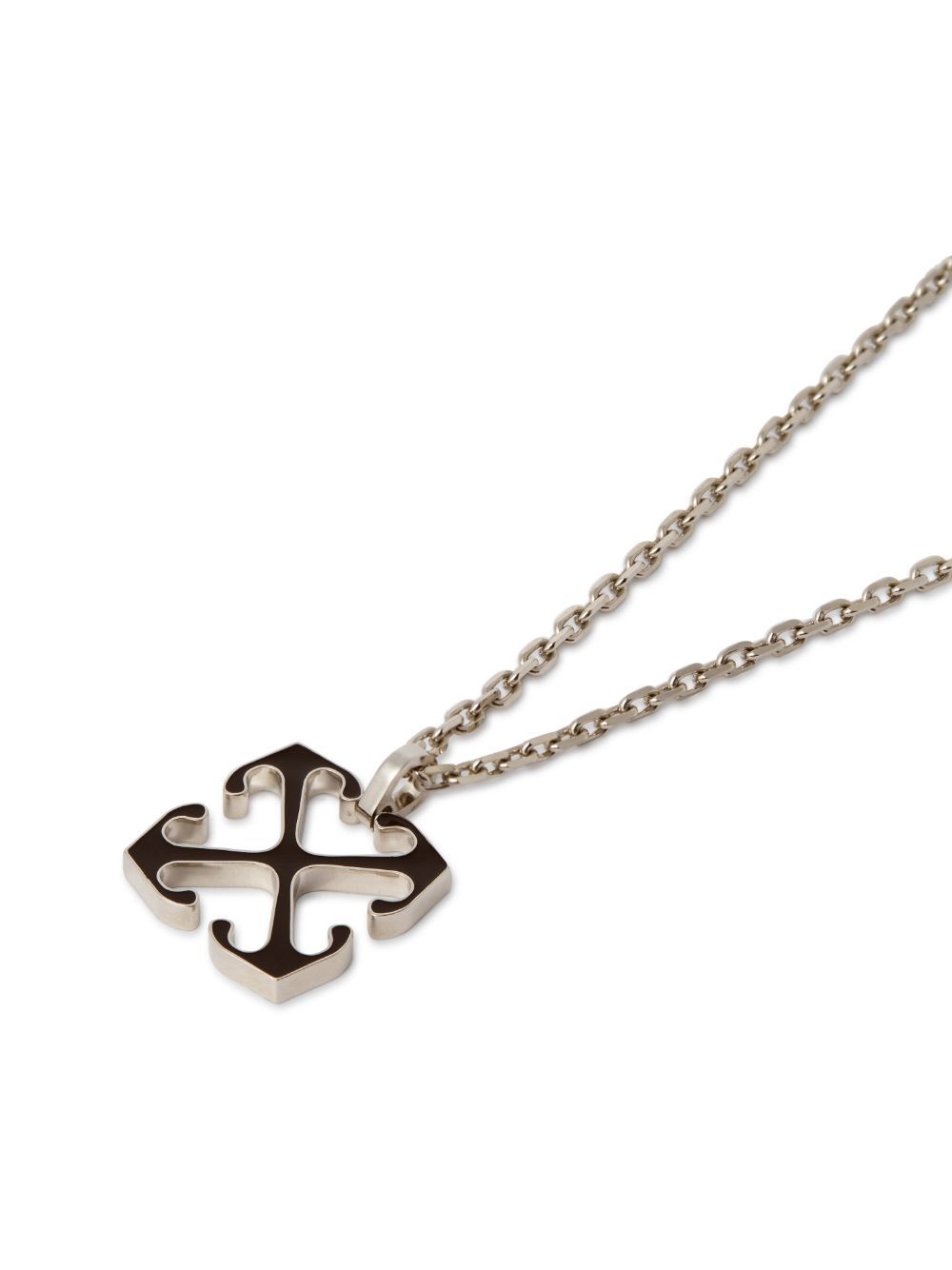 Off-white Arrows Enamel Necklace In Gray