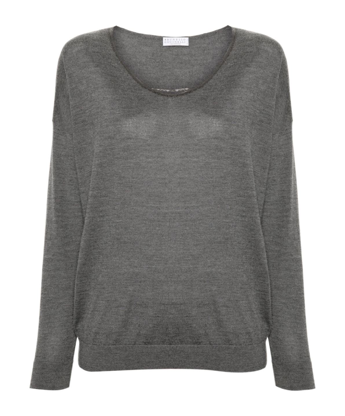 Brunello Cucinelli Women's V-neck Jumper Sweater In Gray