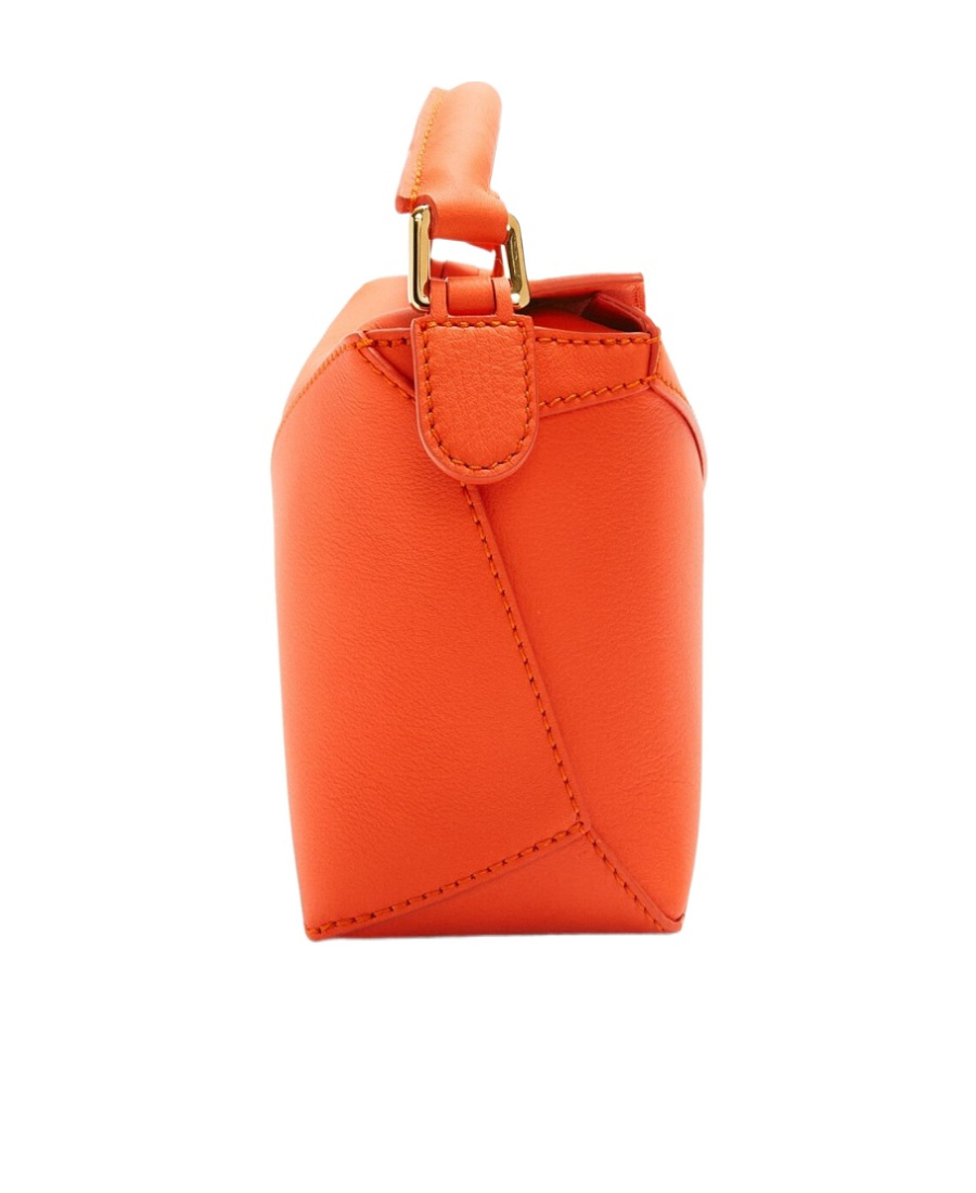 Loewe Womens Vivid Orange Puzzle Mini Leather Cross-body Bag In Orange