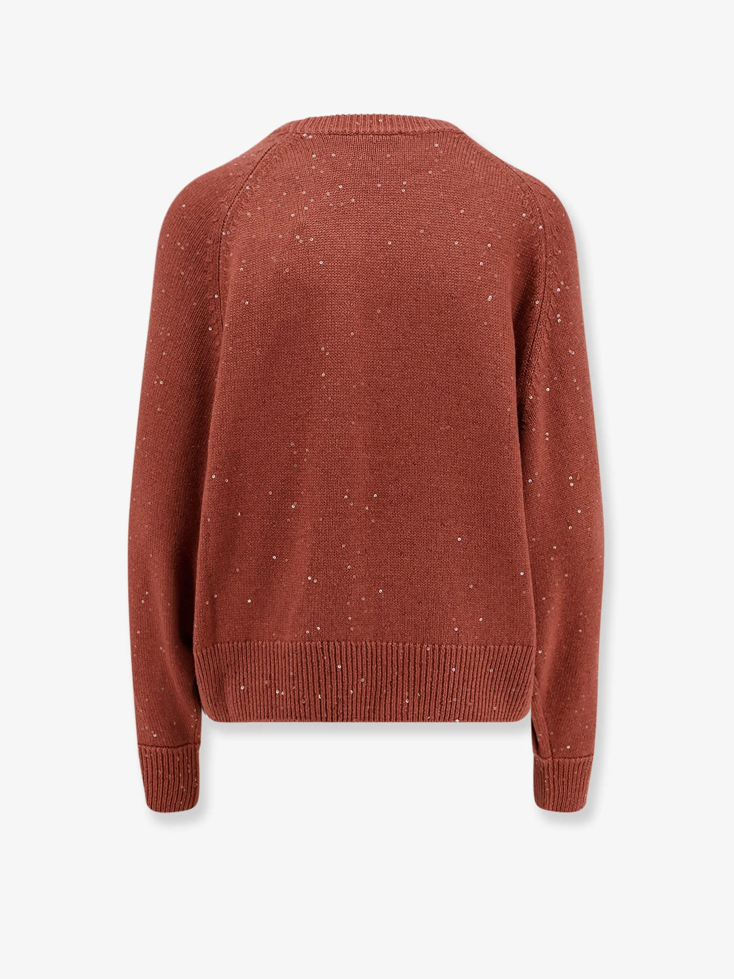 Brunello Cucinelli Cashmere And Silk Sweater With Sequins In Brown