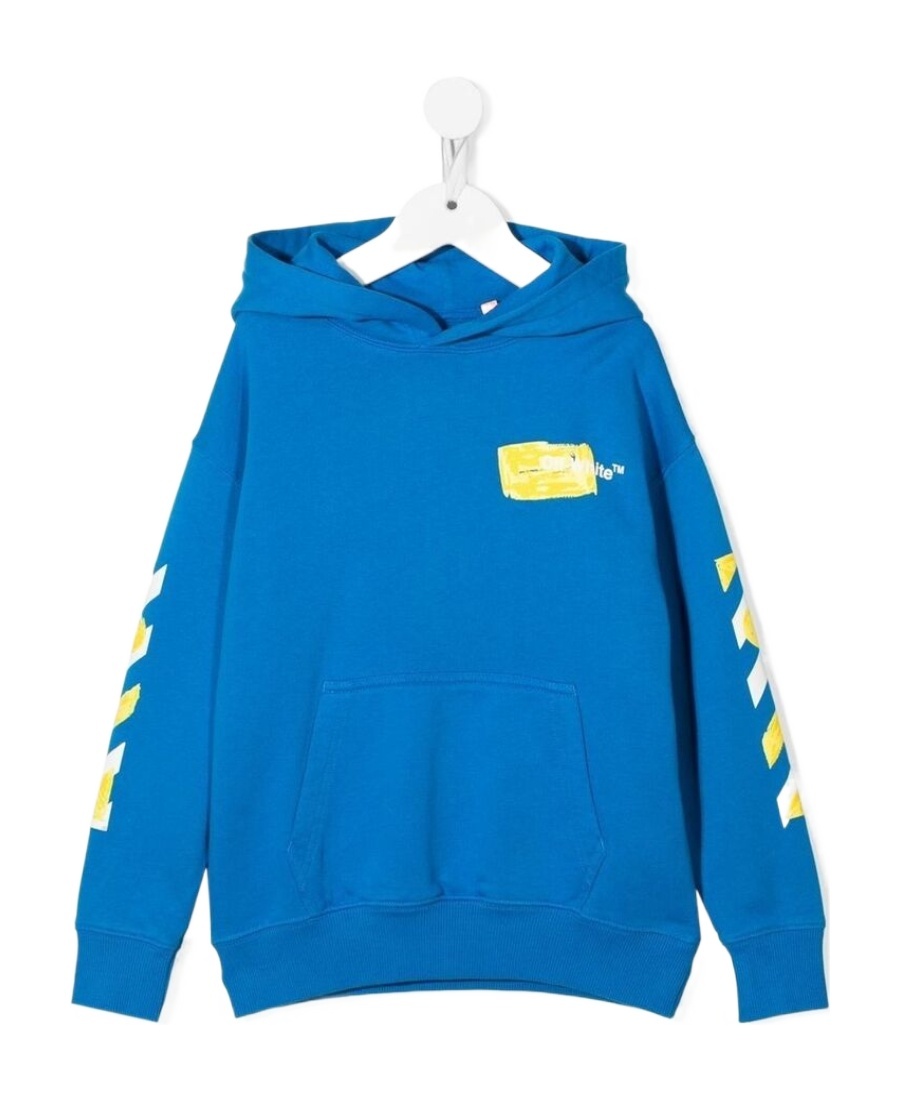 Off-white Arrows-motif Cotton Hoodie In Blue