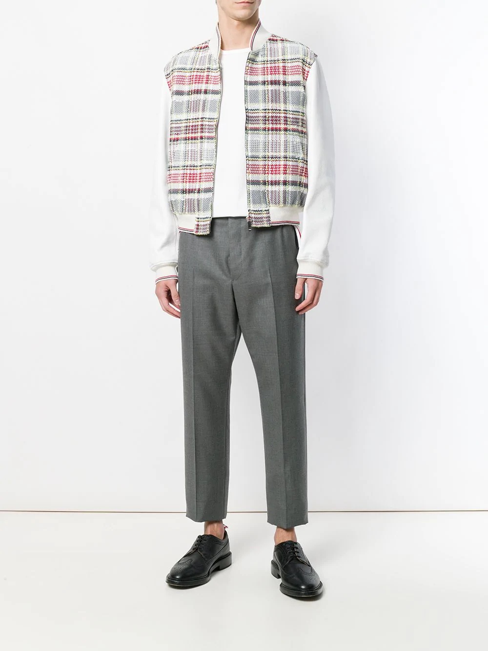 Thom Browne Backstrap Cropped Tailored Trousers In Black