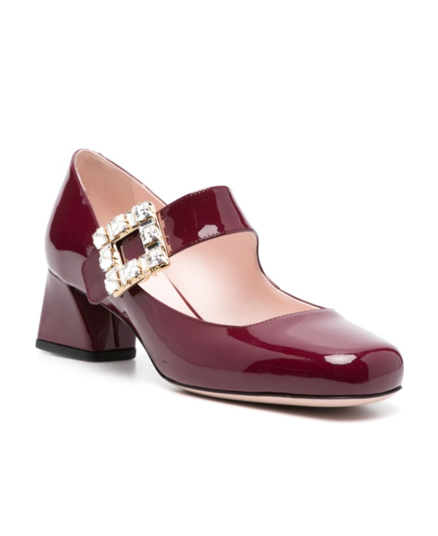 Roger Vivier Women Tres Vivier Strass Patent Leather Pumps In Red