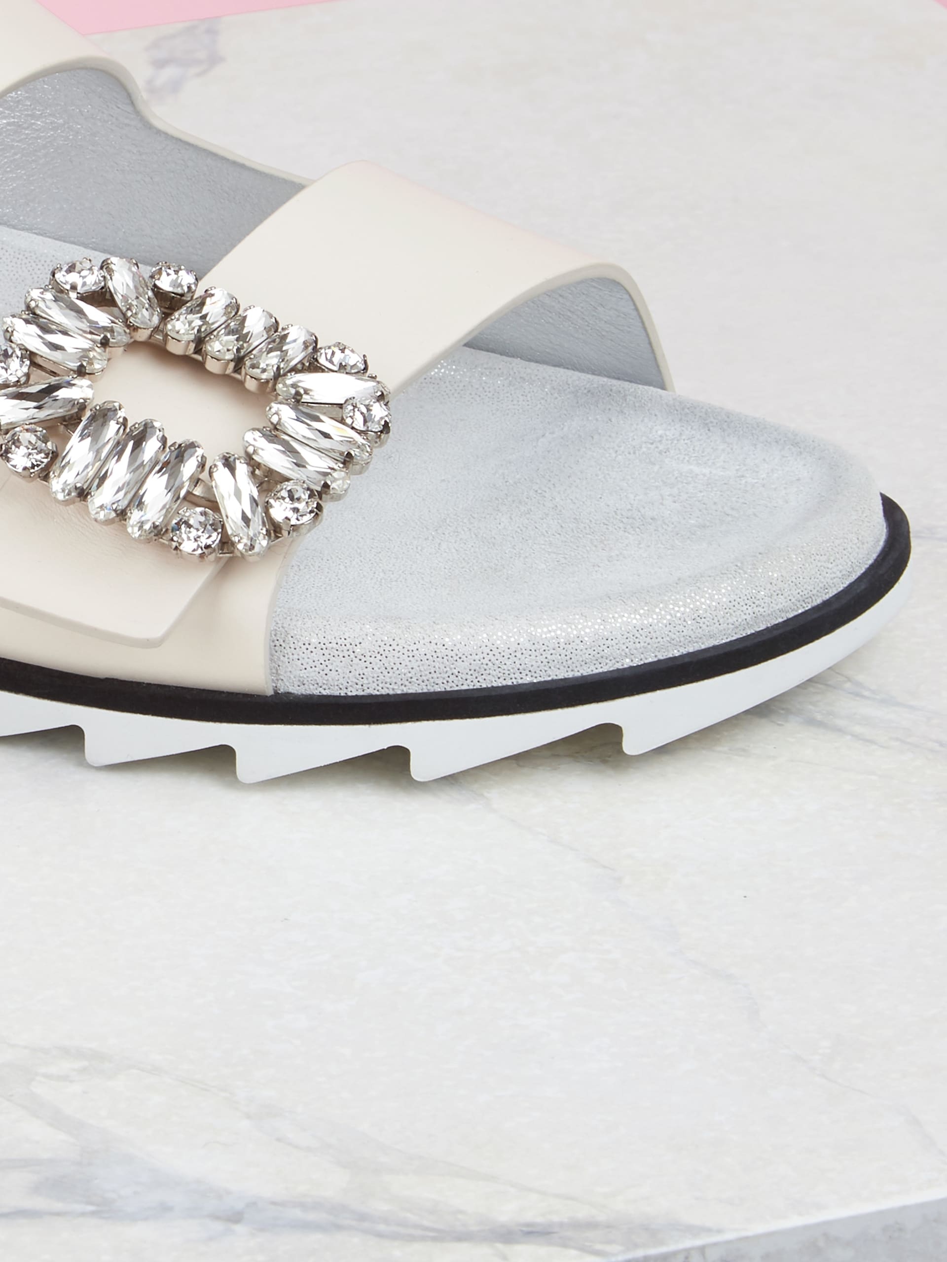 Roger Vivier Women Slidy Viv Strass Buckle In Multi